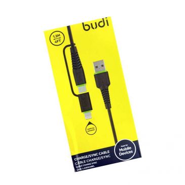 budi-charge-sync-2-in-1-type-c-lightning-1-2m-2-4a-fast-charging-usb-cable
