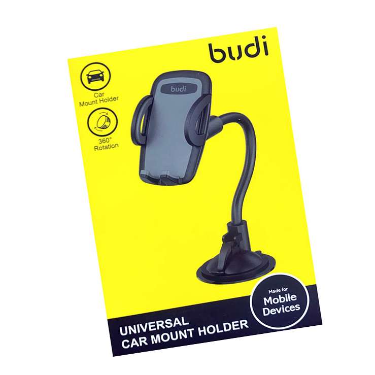 BUDI UNIVERSAL FLEXIBLE LONG NECK PHONE CAR HOLDER 360 ROTATION
