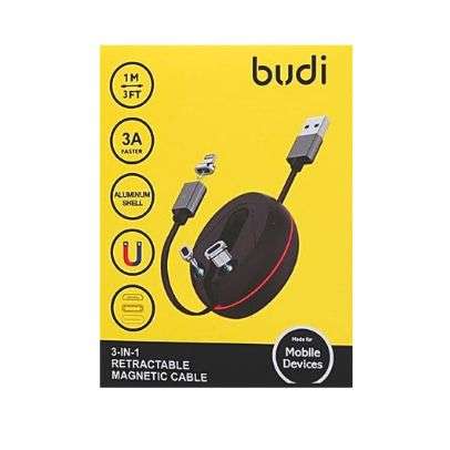BUDI RETRACTABLE 3 IN 1 USB CABLE