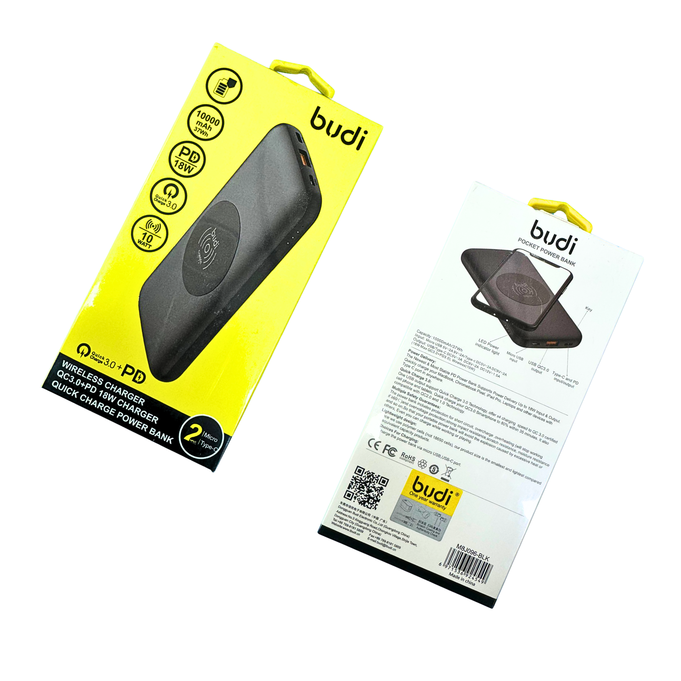BUDI - 10000mAh Wireless Power Bank for Smart Phones