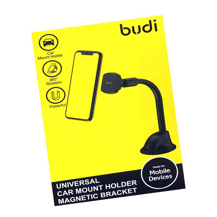 MAGNETIC BUDI UNIVERSAL FLEXIBLE LONG NECK PHONE CAR HOLDER 360 ROTATION