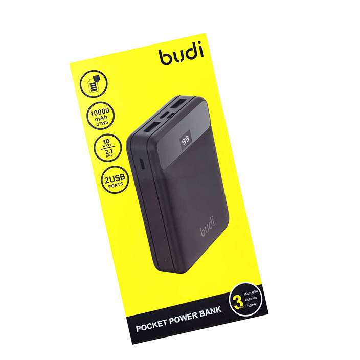 BUDI 2 USB POCKET POWER BANK 10000mAh 2.1A FAST CHARGING POWER BANK